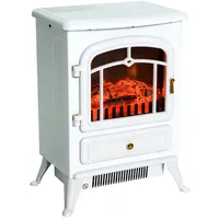 Homcom Elektrokamin Kaminofen Flammeneffekt 950/1850W Überhitzungs-Schutz Weiß 41,5 x