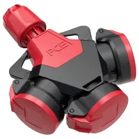 PCE PC Electric 253822-sr5 3fach-Kupplung Vollgummi 250 V Rot