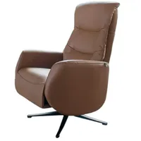 KAWOLA Sessel SARI Relaxsessel drehbar Leder braun