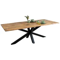 Ab:stil.art.moebel Esstisch 200 x 77 x 100 cm naturfarben/schwarz