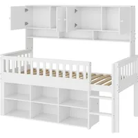 XDOVET Kinderbett 90 x 200 cm Holz weiß