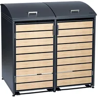 Zelsius Mülltonnenbox mit abgerundetem Deckel für zwei 120 -