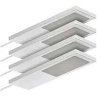 SOTech 4er Set LED-Möbelleuchte GIULIA II ohne Sensor silbergrau,