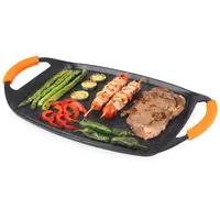Orbegozo GDB 4700 - Aluminiumguss-Grillplatte, Antihaftbeschichtung, Gummigriffe, spülmaschinenfest, PFOA-frei