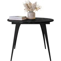 Mirjan24 Esstisch, Schwarz, Holzwerkstoff, Rund,Rund, 100x76x100 cm, Esszimmer, Tische,