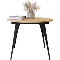 Mirjan24 Esstisch, Eiche, Holzwerkstoff, Rund,Rund, 100x76x100 cm, Esszimmer, Tische,