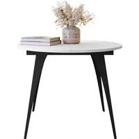 Mirjan24 Esstisch, Weiß, Holzwerkstoff, Rund,Rund, 100x76x100 cm, Esszimmer, Tische,