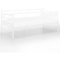 VidaXL Tagesbett Ausziehbar Weiß Metall 90x200 cm