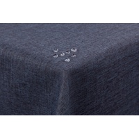 TEXPOT Tischdecke 160 x 260 cm Dunkelgrau Leinenoptik Lotuseffekt