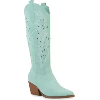VAN HILL Damen Cowboystiefel Stiefel Stickereien Schuhe 840056, Farbe: