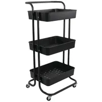 Intirilife Rollwagen mit 3 Ebenen in Schwarz - 2