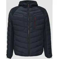 S.Oliver Pufferjacke im Fabricmix mit Kontrast-Details, Navy M