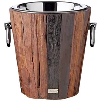 Edzard Flaschenkühler Providence, Edelstahl und Holz, Höhe 28 cm,