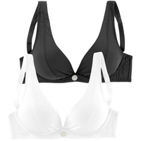 PETITE FLEUR Bügel-BH Damen schwarz+weiß Gr.100C