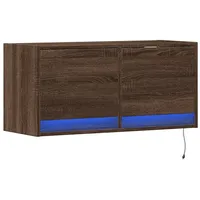 VidaXL TV-Wandschrank mit LED-Leuchten Braun Eichen-Optik 80x31x38 cm