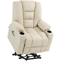 Homcom Fernsehsessel mit Aufstehhilfe Elektrisch, Relaxsessel mit USB-Schnittstelle, Massagesessel