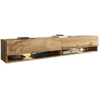 Feldmann-Wohnen Lowboard, Eiche Wotan, Holz, Rechteckig, 180x30x32 cm, Wohnzimmer,