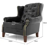 S-style möbel Chesterfield-Sessel, Schwarz,