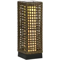 Outsunny Solarlampen Rattan mit Lichtsensor, Aufladbar LED Solarleuchte IP44
