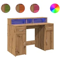 VidaXL LED-Schreibtisch Artisan-Eiche 120x55x91 cm Holzwerkstoff