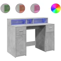 VidaXL LED-Schreibtisch Betongrau 120x55x91 cm Holzwerkstoff