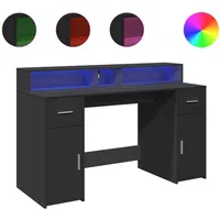 VidaXL LED-Schreibtisch Schwarz 140x55x91 cm Holzwerkstoff
