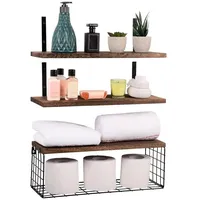 Tinyyo BELLE VOUS (3er Pack Braunes Wandregal Holz Set