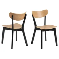 Actona 2er Set Actona Stuhl Roxby Holz Schwarz, Braun