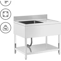 Royal Catering Spültisch - 1 Becken - Edelstahl -