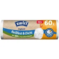 Swirl Zugband-Müllbeutel Reißfest & Dicht 60 l Weiß 8