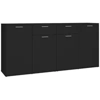 Furnicato Sideboard Schwarz 160x36x75 cm Holzwerkstoff