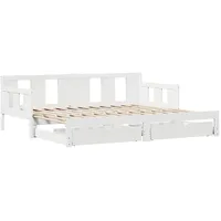 VidaXL Tagesbett Ausziehbar mit Schubladen ohne Matratze Weiß 90x200cm