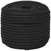 VidaXL Bootsseil Schwarz 12 mm 25 m Polypropylen