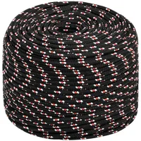 VidaXL Bootsseil Schwarz 8 mm 25 m Polypropylen