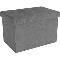 Intirilife Sitzbank 49x30x30 cm in FELS GRAU - Sitzwürfel