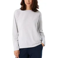 SCHIESSER Damen Schlafshirt langarm Baumwolle - Relax Pyjamaoberteil, grau-mel._179273,