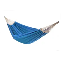 HängemattenGlück Bio-Baumwolle Tuch-Hängematte Giganta azur blau GOTS zertifiziert Fair