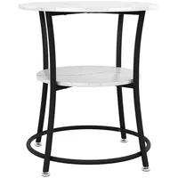 Vicco Couchtisch Quebec Marmor Weiß 50 x 55 cm