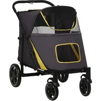 PawHut Hundewagen, Hundebuggy mit Kissen, Katzenbuggy
