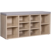 Juskys Schuhregal Holz mit Polsterung, & 10 Fächern höhenverstellbar