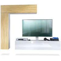 Vladon Wohnwand, Holzwerkstoff, cm, Wohnzimmer, Wohnwände, Anbauwände