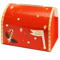 Partydeco Weihnachtsbriefkasten 22x13x14cm Set inklusive Briefpapier Briefumschläge Briefe an