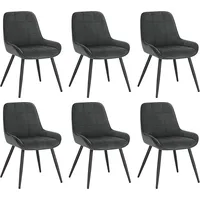 Woltu Esszimmerstühle 6er Set, Polsterstuhl Samt, Küchenstuhl gepolstert, Akzentstuhl