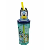 Stor Bluey Wiederverwendbarer Kinderbecher mit Strohhalm und Deckel mit
