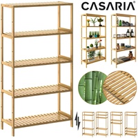 CASARIA Badregal Standregal Bambus 5 Böden 60x26x130cm Groß Stehend