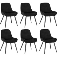 Woltu Esszimmerstühle 6er Set, Polsterstuhl Samt, Küchenstuhl gepolstert, Akzentstuhl