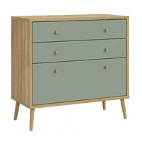 Forte WHENUA Mid-Century Modern Kommode 90, Kommode mit 3