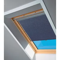 VELUX Sichtschutzrollo Uni Blau 9050 Dunkelblau, Schiene: alu