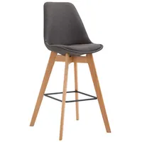 CLP Barhocker Metz Stoff dunkelgrau/natura