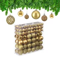 Relaxdays Weihnachtskugeln im 150er Set, glitzernde, matte & glänzende